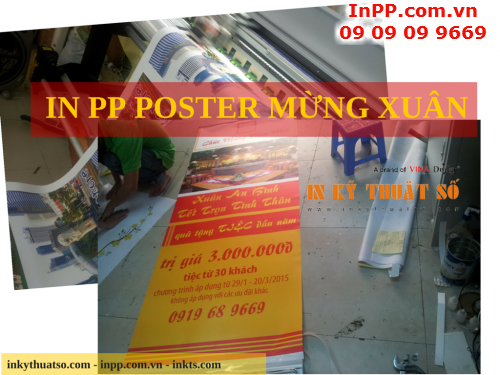 In poster mừng xuân trên chất liệu PP giá rẻ