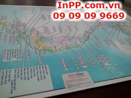 In PP dán format làm bản đồ các địa điểm du lịch tại Việt Nam phục vụ cho công tác giảng dạy trong nhà trường
