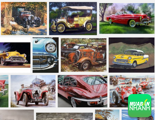 In tranh canvas hình xe hơi cổ điển trang trí phòng chờ, quầy lễ tân cho Trung tâm bảo hành xe Chevrolet, 797, Nguyễn Liên, InPP.com.vn, 03/10/2016 11:44:47