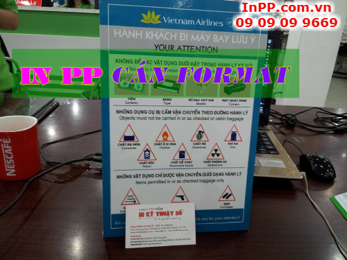 In PP cán format làm bảng hướng dẫn mini đặt tại quầy vé máy bay, 531, Minh Tâm, InPP.com.vn, 27/06/2016 16:19:27